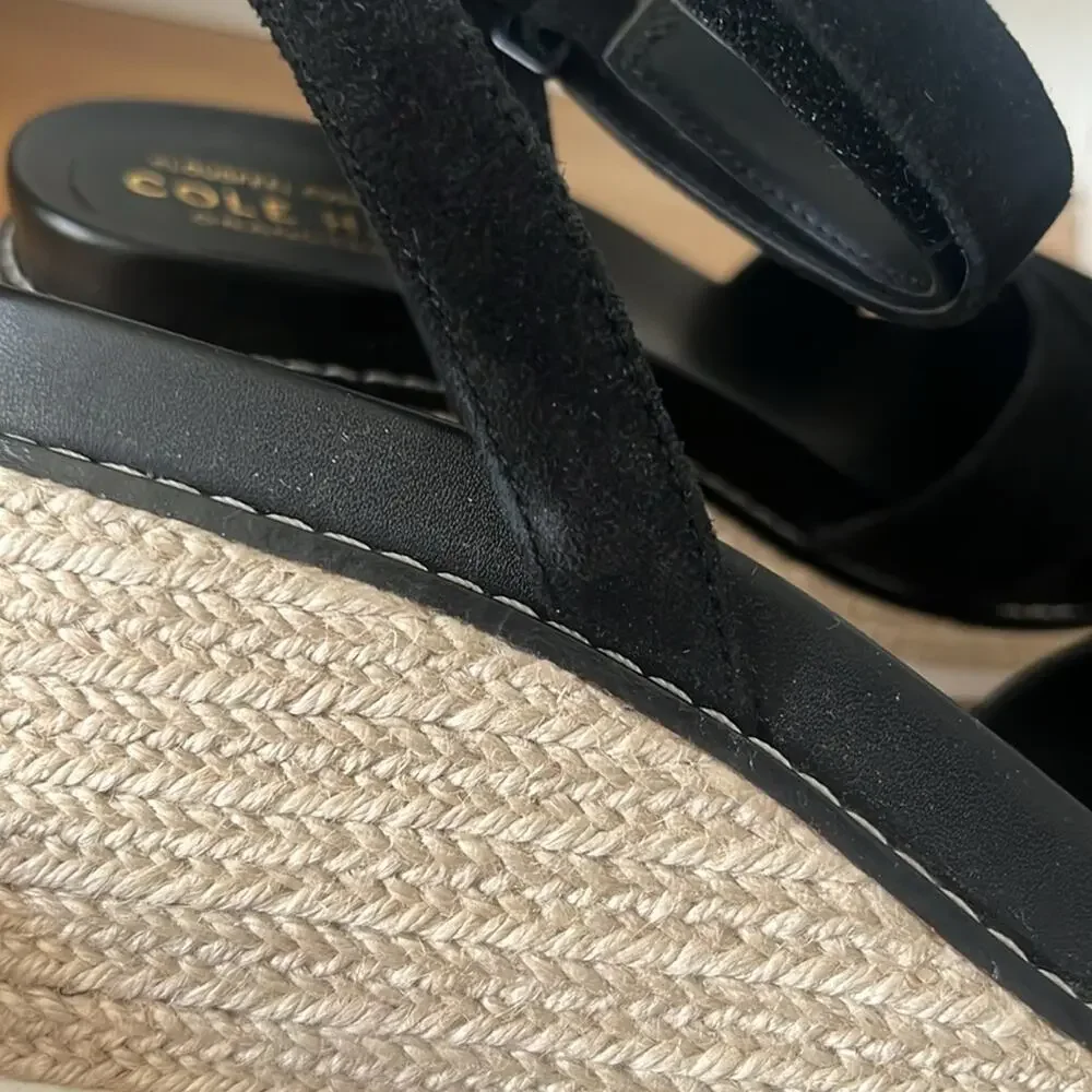 Womens Cole Haan Espadrille Wedge Ssandal Size 6.5
